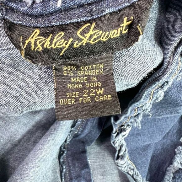 90s Y2K Ashley Stewart Skirt Womens 22W Boho Chic Denim Jean Fairy Leopard - Picture 3 of 7